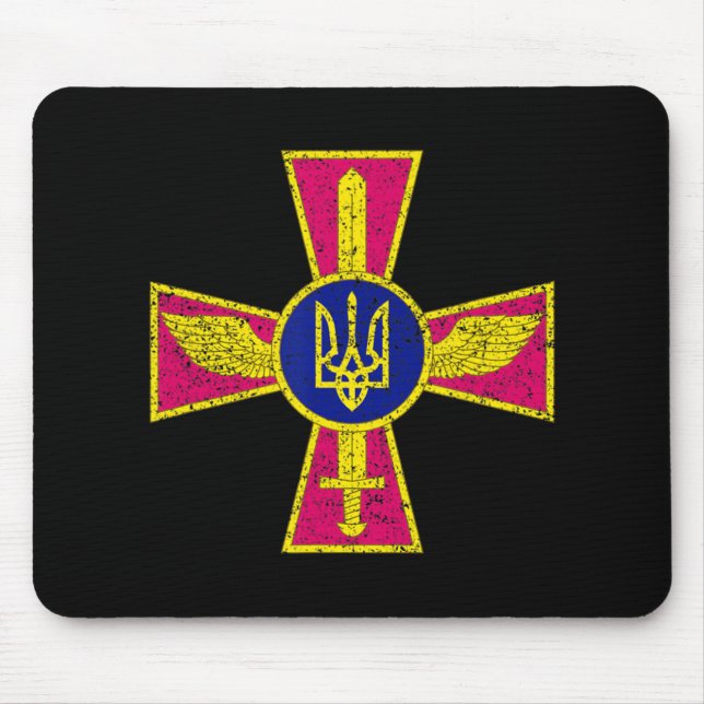 UKRAINIAN AIR FORCE EMBLEM UKRAINE ARMED FORCES UA MOUSE PAD (Front)