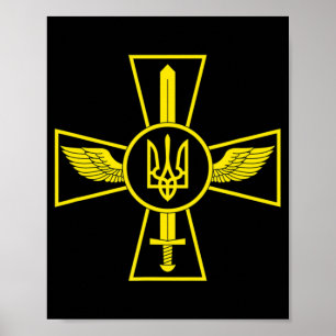 UKRAINIAN AIR FORCE EMBLEM UKRAINE ARMED FORCES UA POSTER