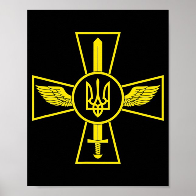 UKRAINIAN AIR FORCE EMBLEM UKRAINE ARMED FORCES UA POSTER (Front)