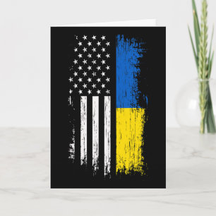 Ukrainian American Flag T Shirt - Pride Ukraine Us Card