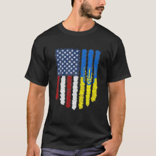 Ukrainian American Flag Ukraine Usa America Roots T-Shirt