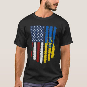 Ukrainian American Flag Ukraine Usa America T-Shirt
