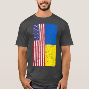Ukrainian American Flag Ukraine USA I Stand With U T-Shirt