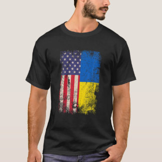 Ukrainian American Flag Ukraine USA Roots T-Shirt