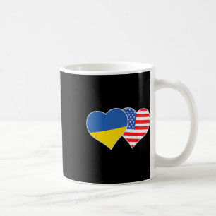 Ukrainian American Heart Love Ukraine Usa Flag Coffee Mug