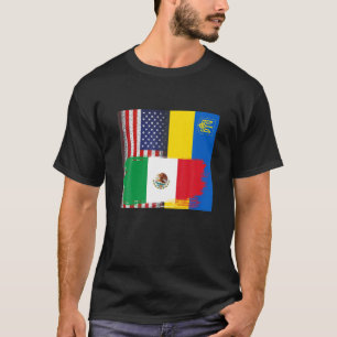 Ukrainian American Mexican Flag Ukraine Usa Mexico T-Shirt