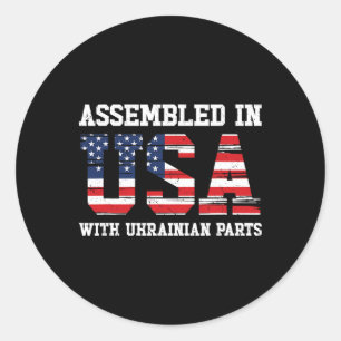 Ukrainian American Patriot Usa Grown Ukraine Us Fl Classic Round Sticker
