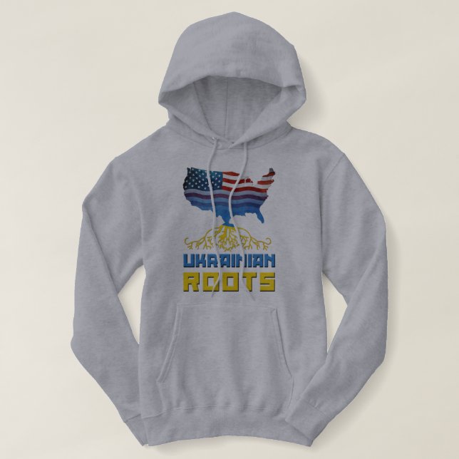 Ukrainian American Roots Hoodie (Design Front)