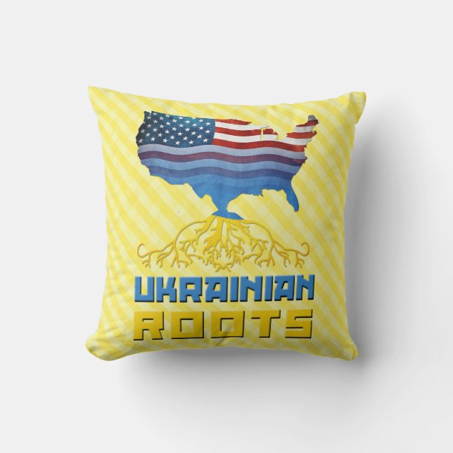 Ukrainian American Ukrainian Roots Pillow (Front)