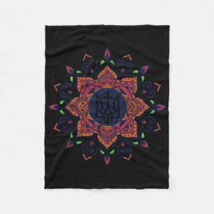 Ukrainian American Vintage Tryzub Support Ukraine Fleece Blanket