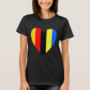 Ukrainian And German Flag In The Heart Of Ukraine T-Shirt