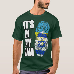 Ukrainian And Israeli Vintage Heritage DNA Flag  T-Shirt