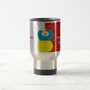 Ukrainian Angel Flag on Red and White Personalised Travel Mug