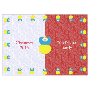 Ukrainian Angel Red White Personalised Text Tablecloth