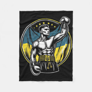 Ukrainian Boxer Patriotic Boxing Fighter Ukraine F Fleece Blanket