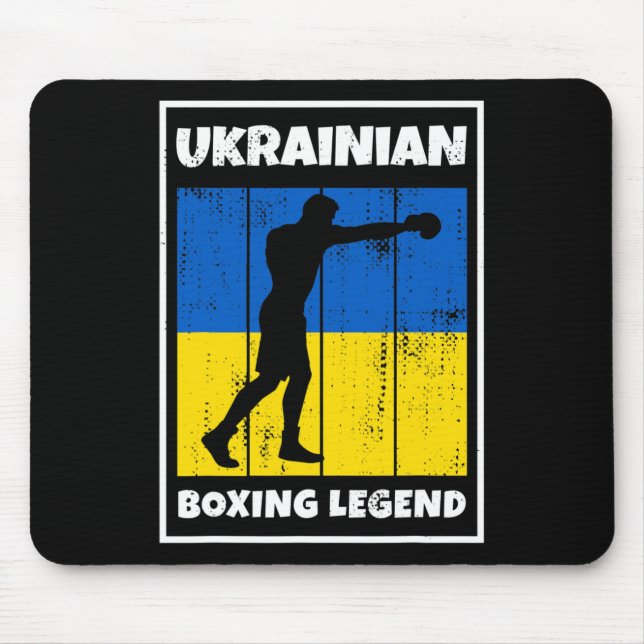 Ukrainian Boxing Legend With Flag For Ukraine Boxe Mouse Pad (Front)