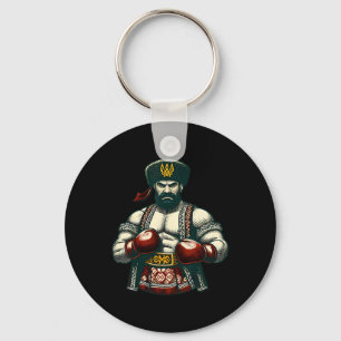 Ukrainian Boxing Ukraine Kozak Boxer Men Key Ring