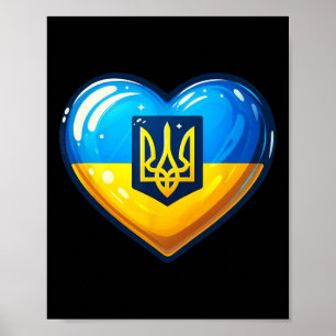 Ukrainian Bynner Fan Ukraine Flag Art Cute Heart  Poster