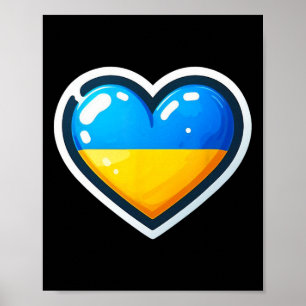 Ukrainian Bynner Fan Ukraine Flag Cute Heart Poster
