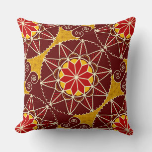 Ukrainian Carpathian Floral Pattern Throw Pillow