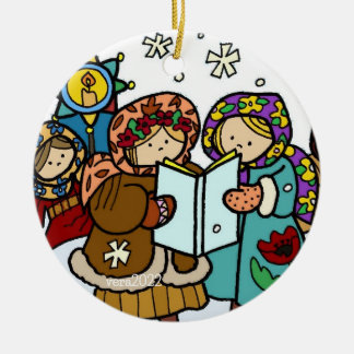 Ukrainian Christmas Carollers Folk Art Ceramic Orn Ceramic Tree Decoration