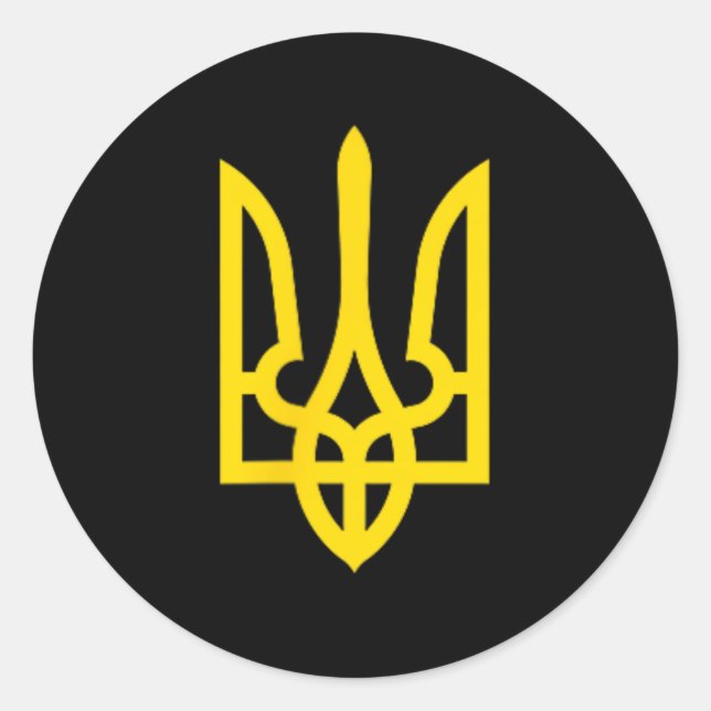 Ukrainian Coat Of Arms Crest  Classic Round Sticker (Front)