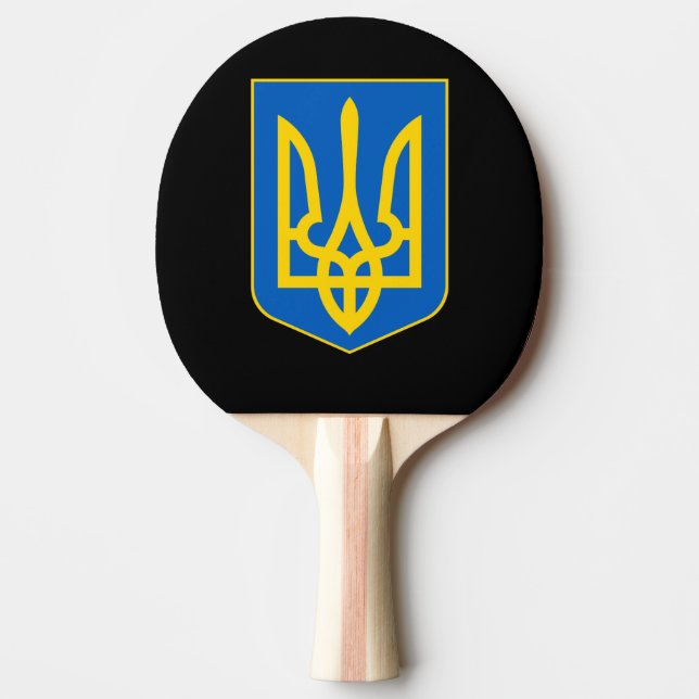 Ukrainian coat of arms ping pong paddle (Front)