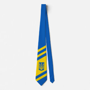 Ukrainian Coat of Arms. Trident. Truzyb.  Neck Tie