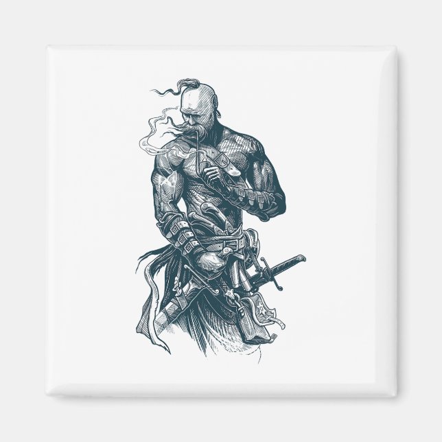 Ukrainian Cossack Warrior Holding Sword Fighting F Magnet (Front)