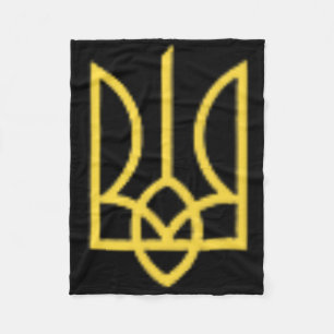 Ukrainian Crest Trident Ukraine Tryzub Symbol Men  Fleece Blanket