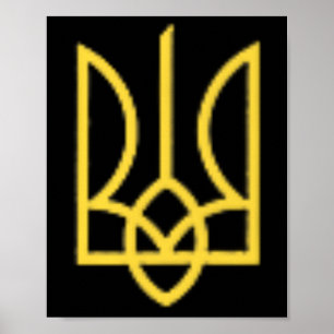 Ukrainian Crest Trident Ukraine Tryzub Symbol Men  Poster