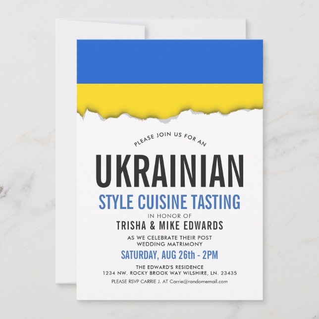 Ukrainian Cuisine | Party Flag Invite (Front)