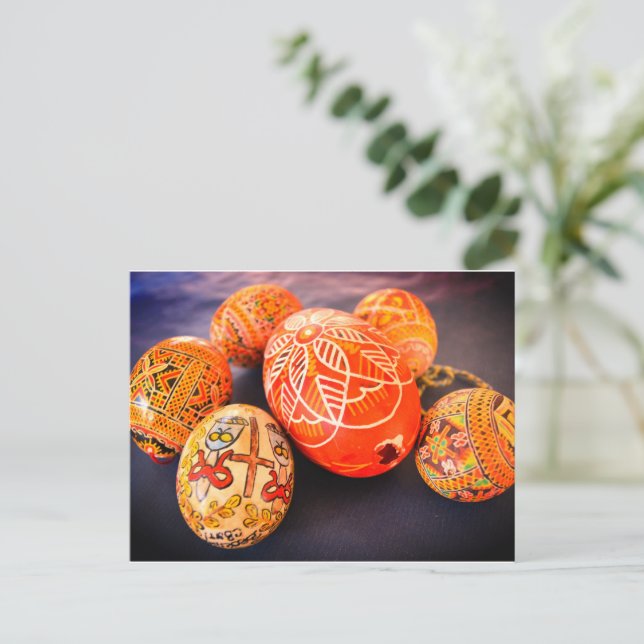 Ukrainian Easter Egg Holiday Postcard (Standing Front)