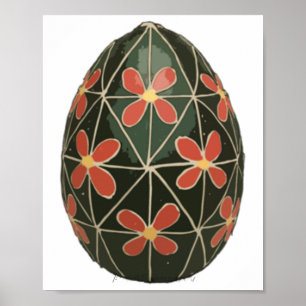 Ukrainian Easter Egg With Floral Motif Sticker  Poster