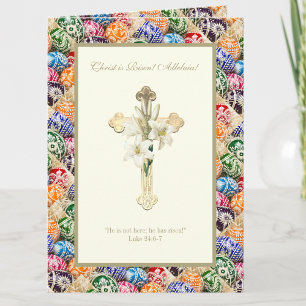 Ukrainian Easter Eggs Christ is Risen Alleluia Card