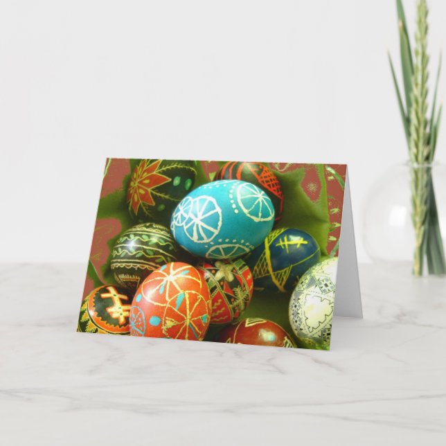 Ukrainian Easter Eggs Holiday Card (Front)