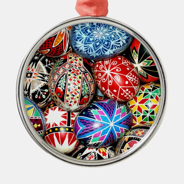 Ukrainian Easter Eggs Metal Tree Decoration (Front)