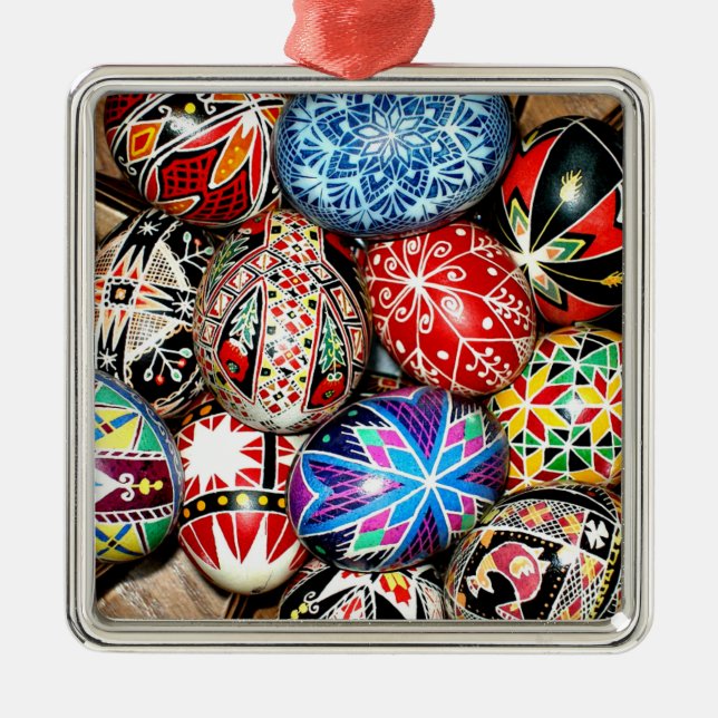 Ukrainian Easter Eggs Metal Tree Decoration (Front)