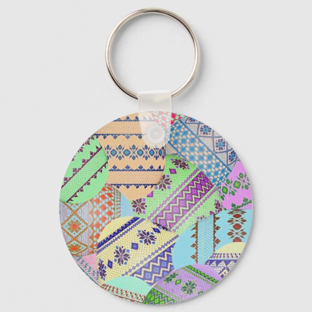  Ukrainian Easter Eggs (Pysanky) Keychain (Front)