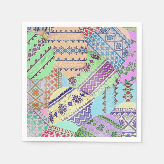  Ukrainian Easter Eggs (Pysanky) Paper Napkins (Front)