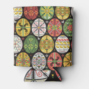 Ukrainian Easter eggs, vintage pattern. Can Cooler