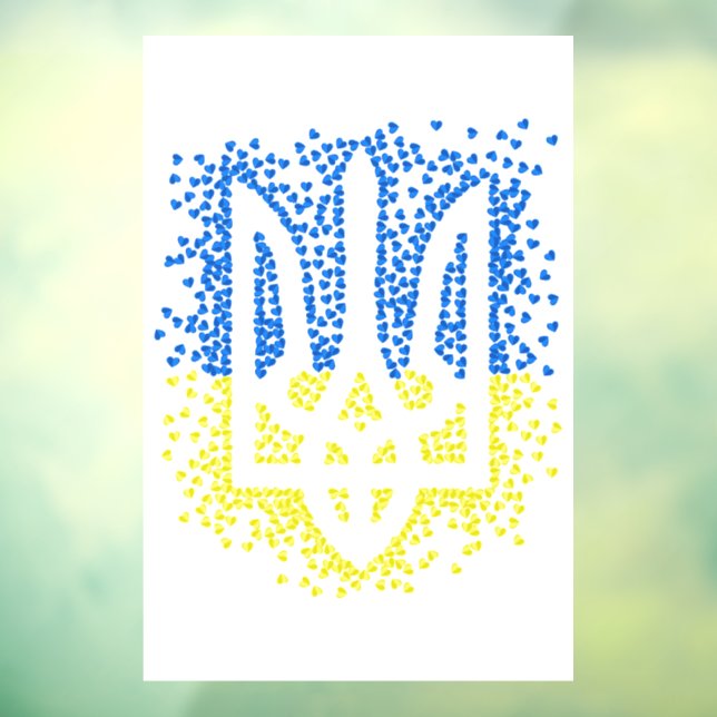 Ukrainian emblem trident tryzub scattering hearts (Sheet 3)