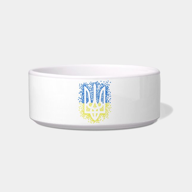 Ukrainian emblem trident tryzub scattering hearts bowl (Front)