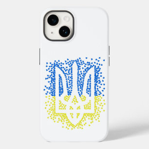 Ukrainian emblem trident tryzub scattering hearts Case-Mate iPhone 14 case