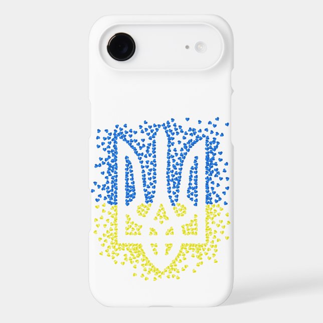 Ukrainian emblem trident tryzub scattering hearts Case-Mate iPhone case (Back)
