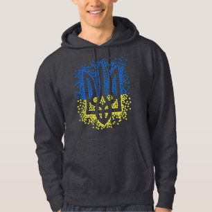 Ukrainian emblem trident tryzub scattering hearts hoodie