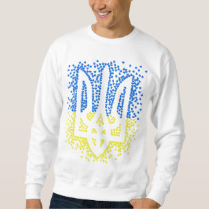 Ukrainian emblem trident tryzub scattering hearts sweatshirt