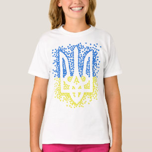 Ukrainian emblem trident tryzub scattering hearts T-Shirt