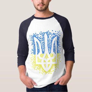 Ukrainian emblem trident tryzub scattering hearts T-Shirt