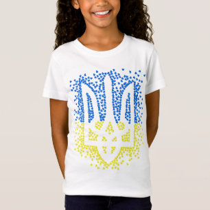 Ukrainian emblem trident tryzub scattering hearts T-Shirt